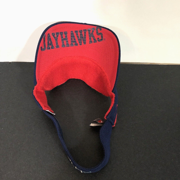 KU Visor Jayhawk Logo Red and Blue Terry Cloth University of Kansas Nike - Picture 3 of 10